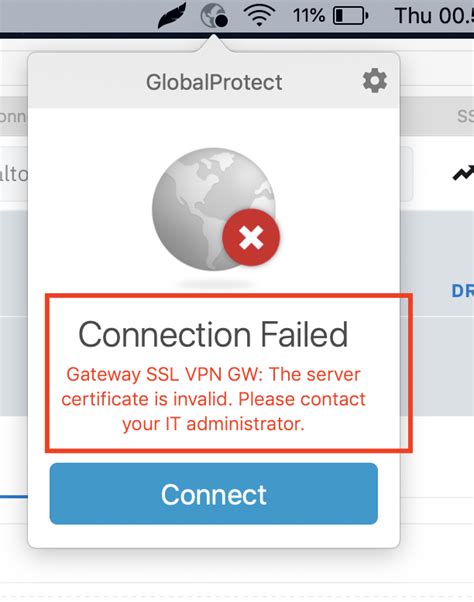 Verify the certificate date is valid. . Globalprotect could not verify the server certificate of the gateway mac